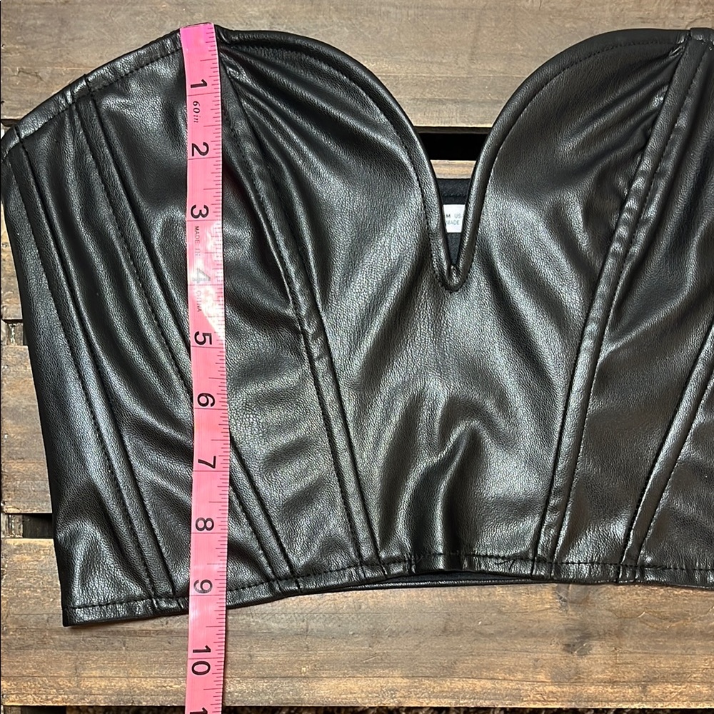 Zara Black Faux Leather Bustier Top - Picture 12 of 12